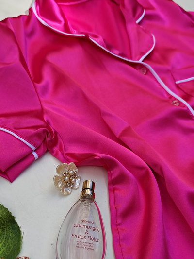 Camisero de Satén Rígido - Fucsia 