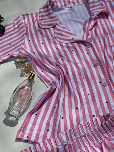 Rayado ROSA TALLE S - Camisero pijama  