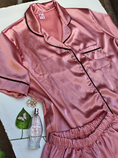 Camisero de Satén Rígido -  Champagne Rosa Viejo   