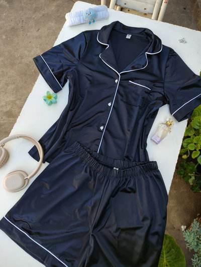 Azul Marino - Camisero Satén TALLE XL