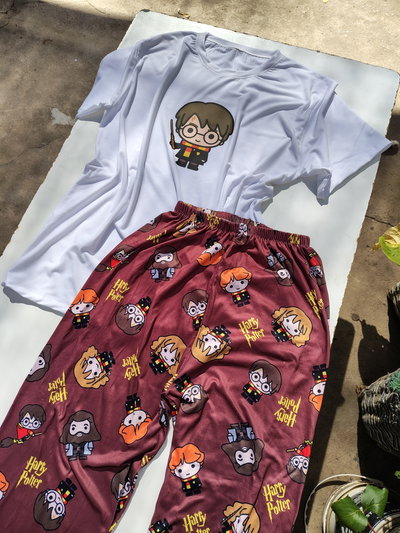Harry Potter, Dragon Ball, Spiderman Kitty : Conjunto pantalón + remera o musculosa 