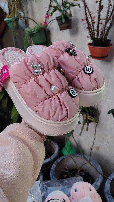 Plataforma Rosa y Blanco - Pantufla