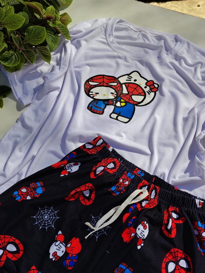 Conjunto Pantalón/Remera Spiderman-Kitty