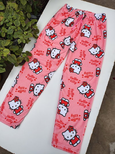 Hello Kitty Coral/Salmón - Pantalón polar soft