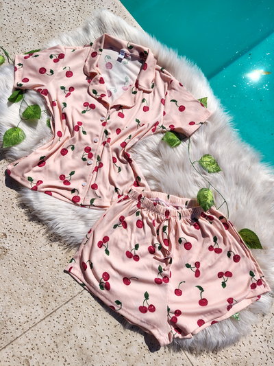 Cherry Rosa TALLE S camisero/short pijama 