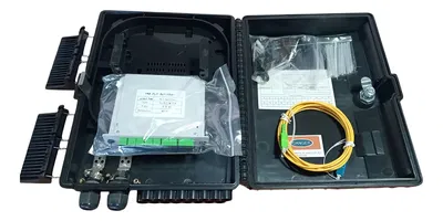 Caja NAP 2x16 + splitter 1x8 + 8 adap SC/APC - PROFIBER