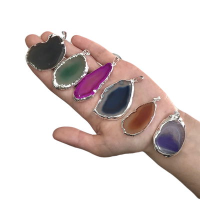 Dijes lajas de ágata con baño