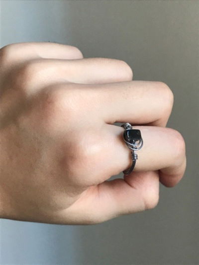 Anillo Obsidiana negra