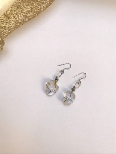 Aritos Cuarzo cristal 