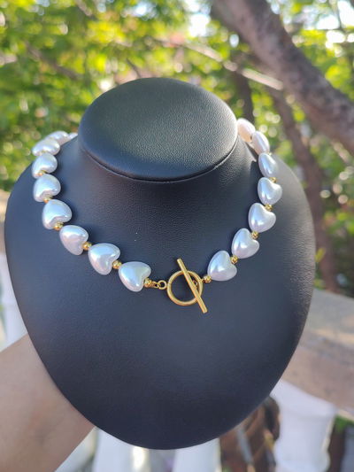 Collar perlas corazón (cierre Tiffany)