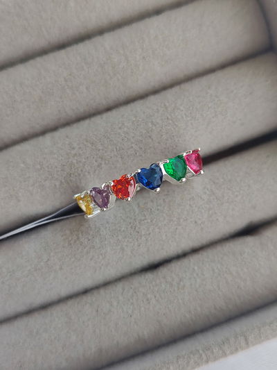 Anillo corazones de colores 