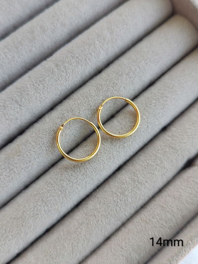 Argollitas clásicas 14mm (plata dorada)