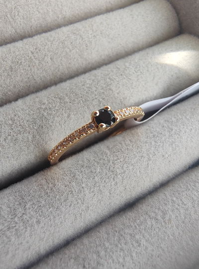 Anillo Aura cubic negro 