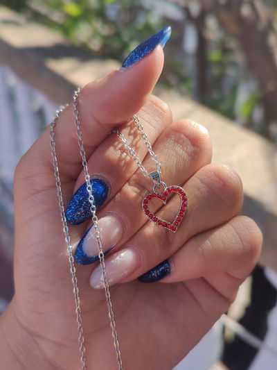 Collar corazón cubics rojos