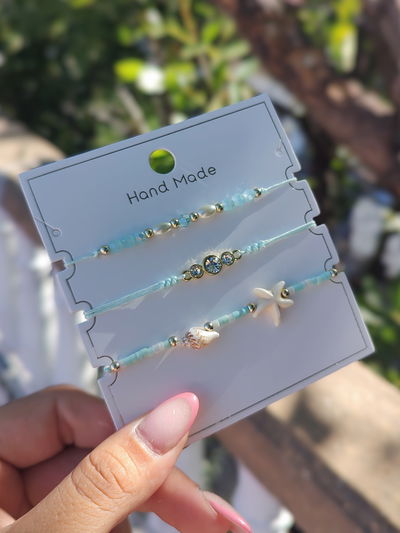 Pack de 3 pulseras/tobilleras