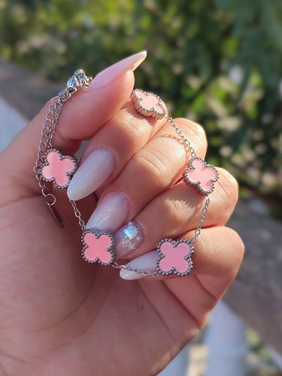 Pulsera Van cleff tréboles rosas 