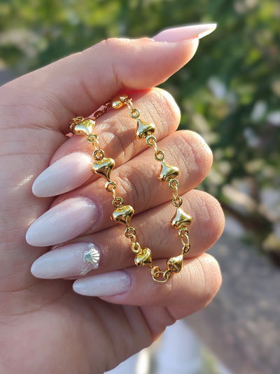 Pulsera corazones Bomb gold 