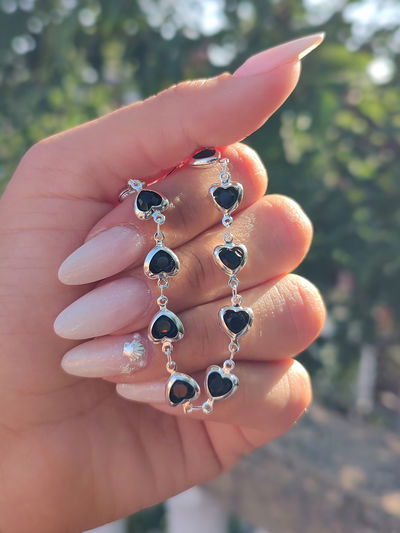 Pulsera corazones negros 