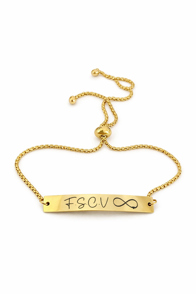 Pulsera de identidad regulable dorada (unidad)