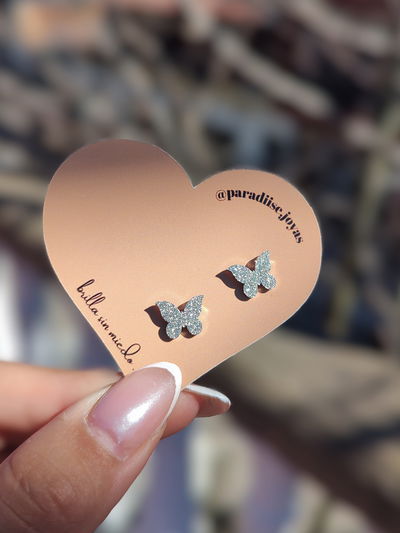 Aros pasantes mariposa esmerilada