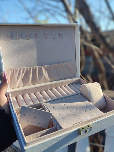 Cofre alhajero con llave BLANCO