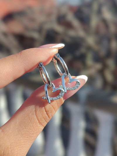 Argollitas corazón combinado