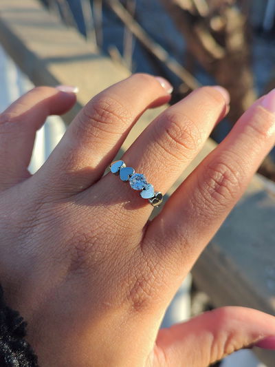 Anillo cubic y corazones T.18