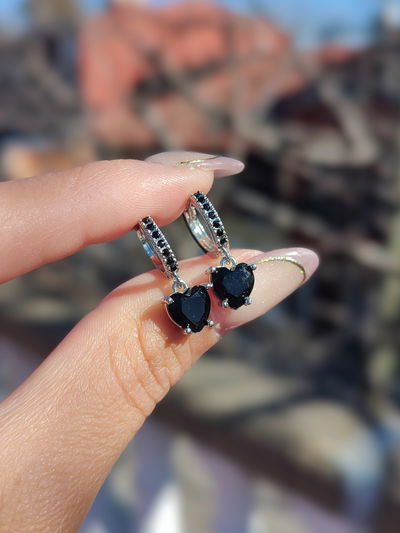 Argollitas Luli corazón negro