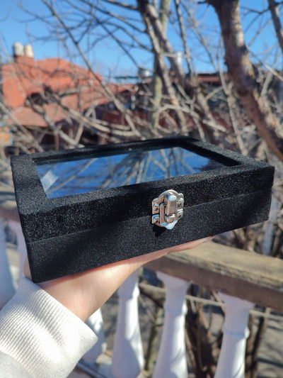 Alhajero cuadrado con visor NEGRO