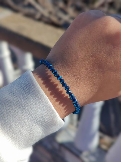 Pulsera cristales azul tornasol