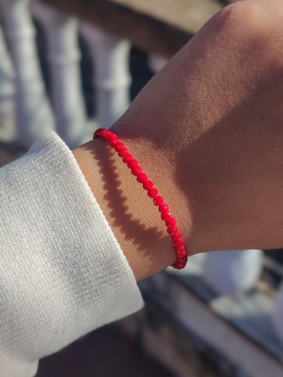 Pulsera cristales rojos