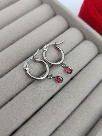 Argollitas gotita fucsia