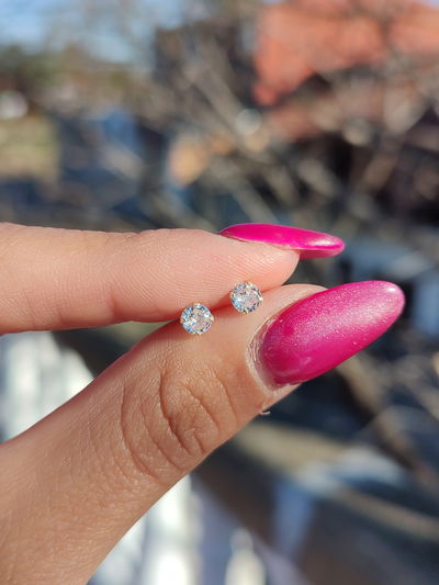 Aros pasantes chispita blanca