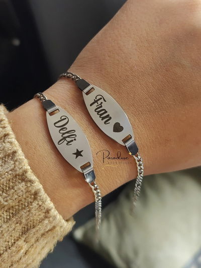 Pulsera de identidad ovalada bebe/niño/mujer 