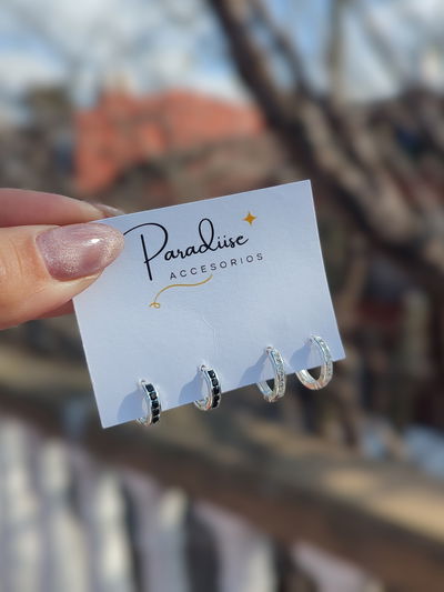 Mix de argollitas acero blanco 1