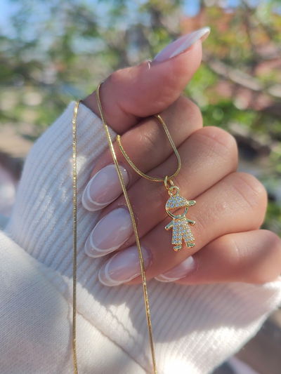 Collar Nenito con strass gold 