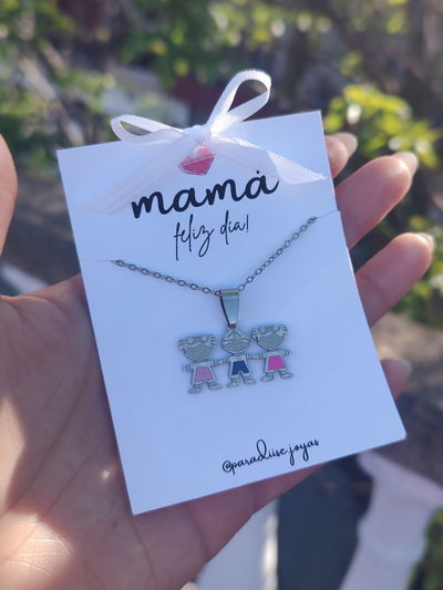 Collar tres hijos (2 nenas y 1 nene)