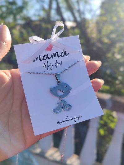 Collar mamá y pajaritos 