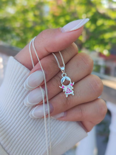 Collar Nenita cubics rosas 