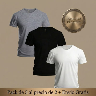 Pack - 3 Remeras Lisa Manga Corta PREMIUM