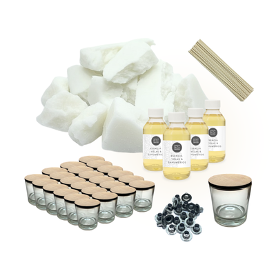 Kit 24 velas en vaso de whisky - N1 Ambar