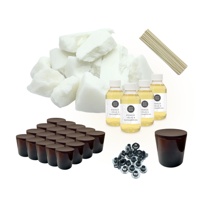 Kit 24 velas en vaso de whisky - N1 Ambar