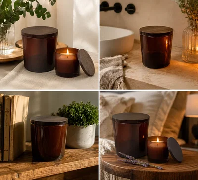 12 Vasos Ambar Whisky +Tapa encastrable +Caja Micro