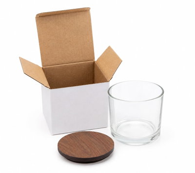 12 Vasos Transparente Whisky +Tapa encastrable +Caja Micro