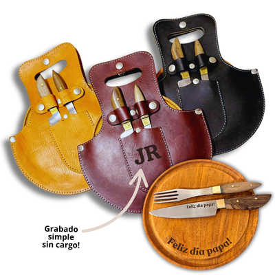 SET ASADO ART PLATO y CUBIERTOS PREMIUM