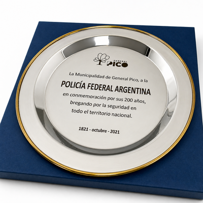 PLATO CIRCULAR BORDE DORADO 30 CM