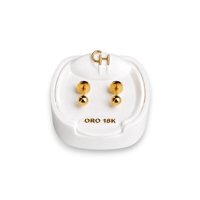 Aros Abridores 18K Tick Enchapado Bebe CH 703 Mediano
