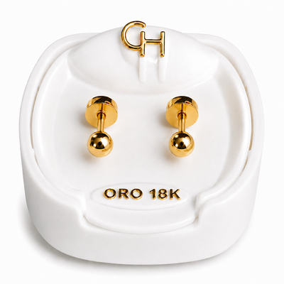 Aros Abridores 18K Tick Enchapado Bebe CH 703 Mediano