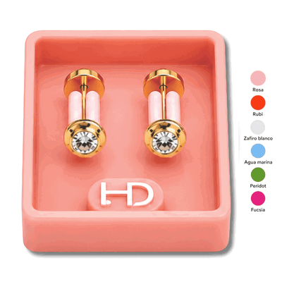 Aros Abridores Enchapado Oro Pasante 18k Bebe CH 370 . Grande