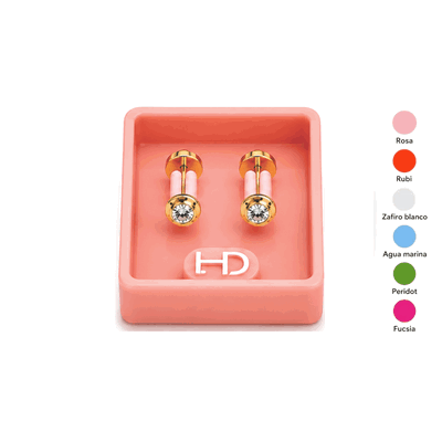 Aros Abridores Enchapado Oro Pasante 18k Bebe CH 360 . Mediano
